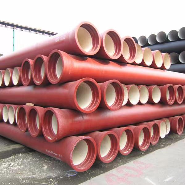 Ductile iron pipes for sewage water(, Class K9, K8, K12, C40,C30& C25 in 6 Meters or 5.7Meter or 5.5 Meter, Bitumen+ Zinc outside painting and high-alumina cement lining inside)